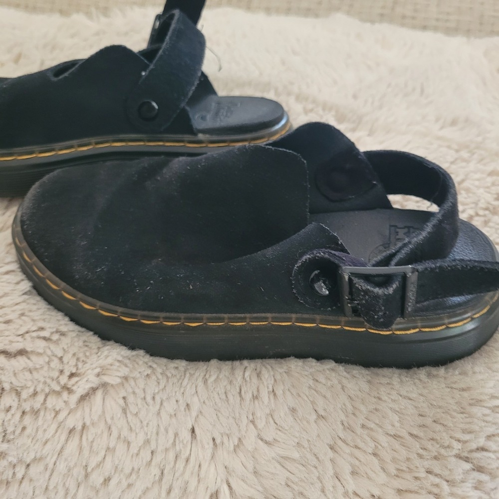 Dr. Martens Women's Size 5 Carlson Black Suede Slingback Mule Shoes Boho Granola